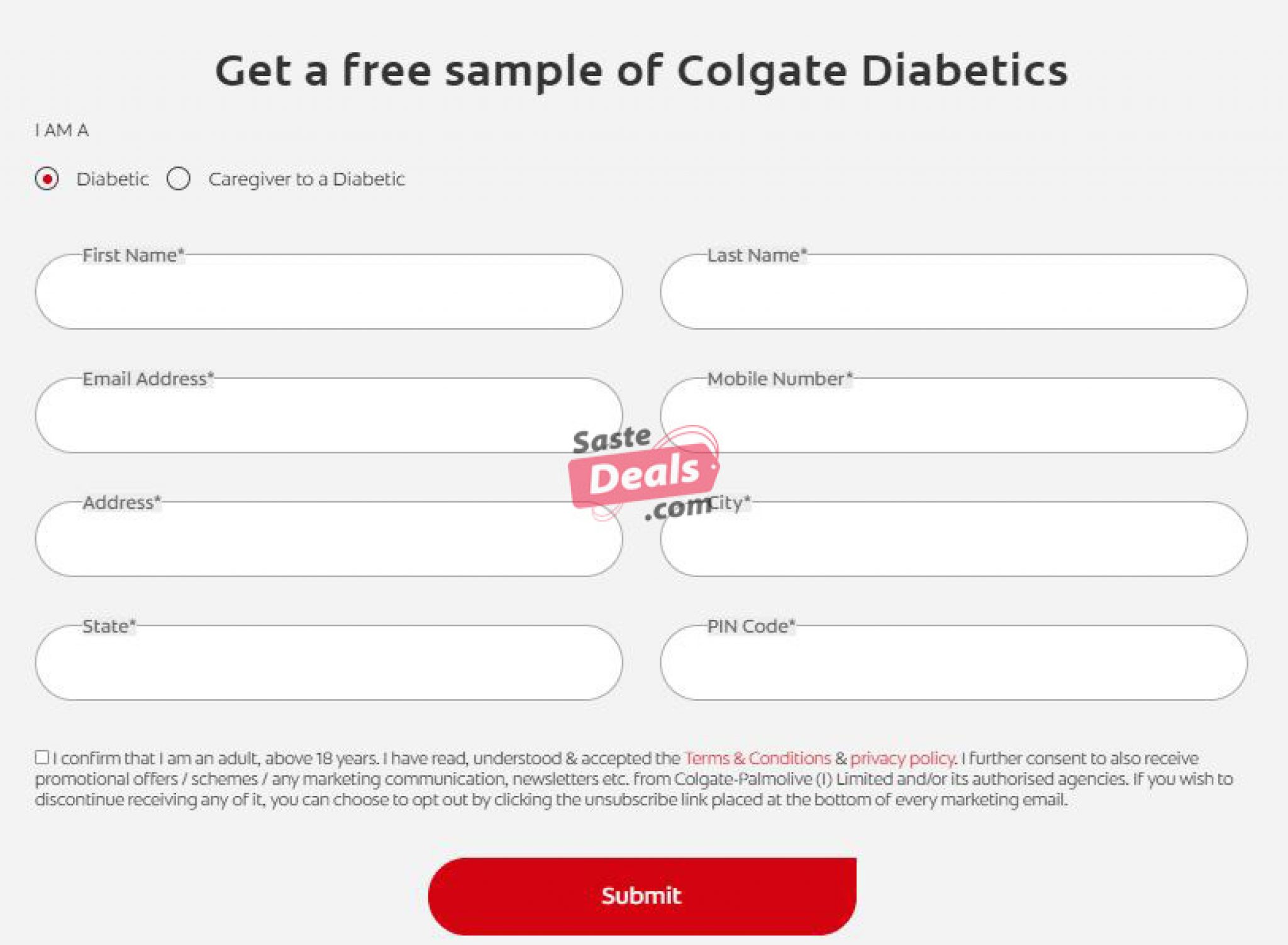 Free Sample of Colgate Diabetics Toothpaste SSTdeals